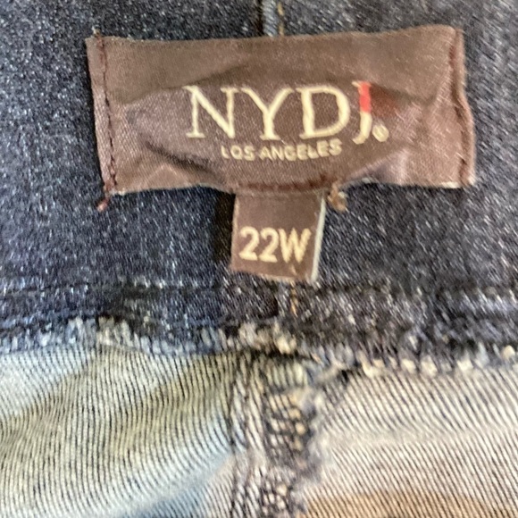 NYDJ dark Wash pull on cropped stretch denim high waisted 12 inch rise jeans 22W - Picture 5 of 7